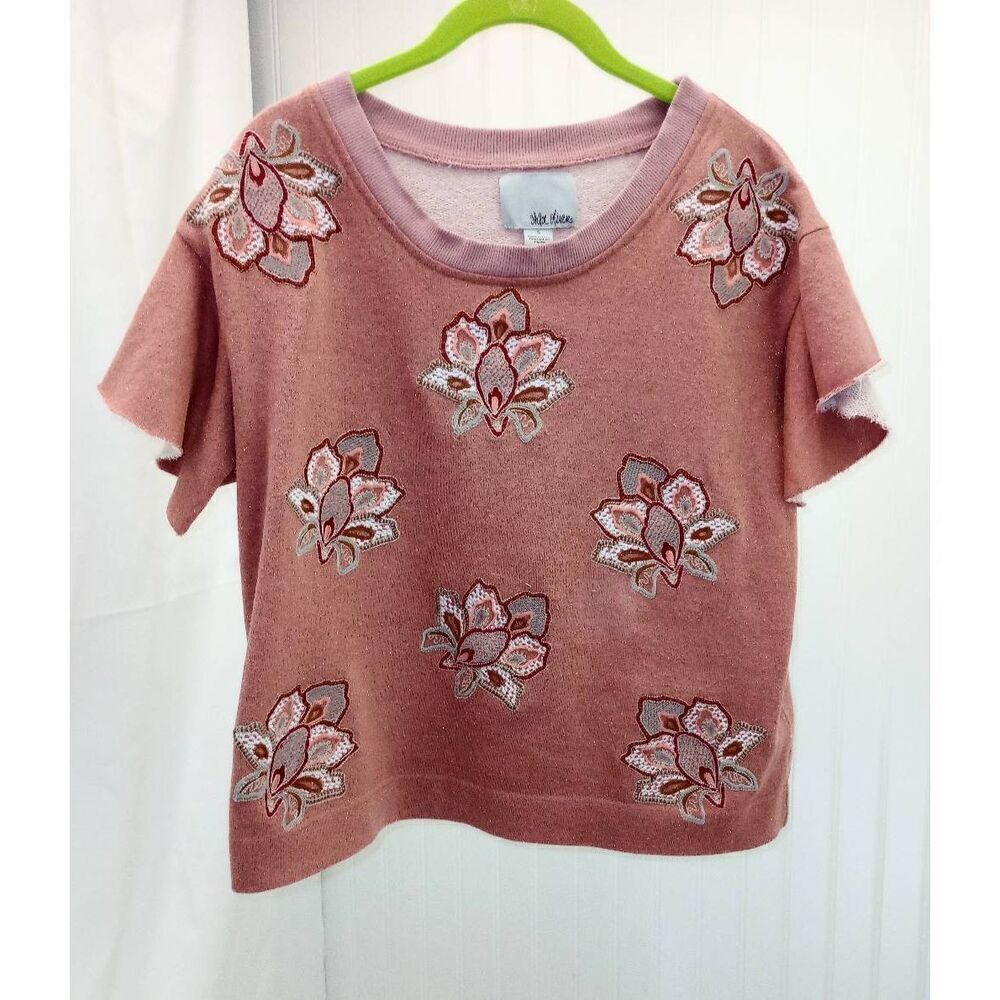 Chloe Oliver short sleeve jersey knit, sweatshirt, size small